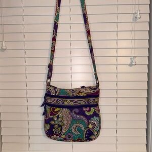 Vera Bradley triple zip hipster crossbody bag in “pastel plaid” retired pattern